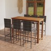 vidaXL Patio Bar Set Bar Table and Stools Patio Furniture Set with Cushions - Gray 6 Piece - 2 of 4