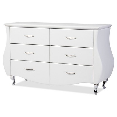 White leather store dresser