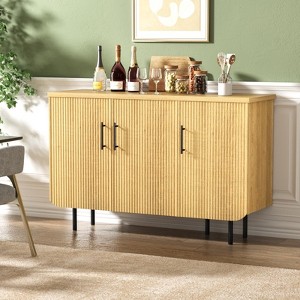 Fluted Sideboard Buffet with 3 Doors  & Adjustable Shelves, Modern Accent Cabinet - 1 of 4