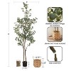 Kate and Laurel Eudora Faux Eucalyptus Tree with Livia Woven Basket, 8 FT, Natural Water Hyacinth - 2 of 4