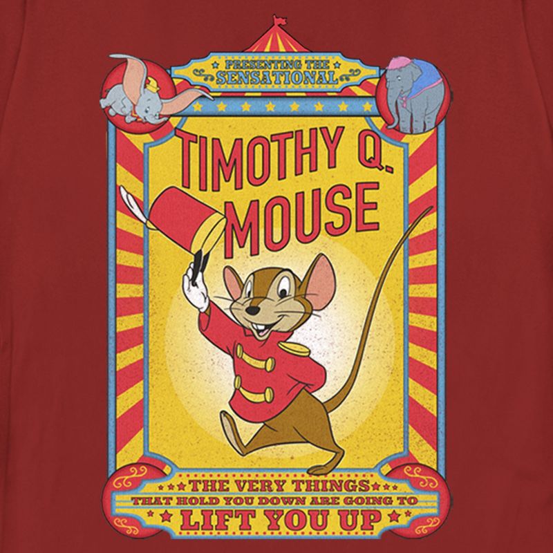 Women's Dumbo Timothy Q. Mouse Circus Poster T-Shirt, 2 of 5