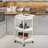 Tangkula 3-Tier Utility Storage Cart Metal Rolling Trolley w/ DIY Pegboard Baskets - 2 of 4