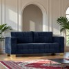 3-Seater Chenille Sofa with Tufted Seat & Custom Stainless-Steel Legs - 2 of 4