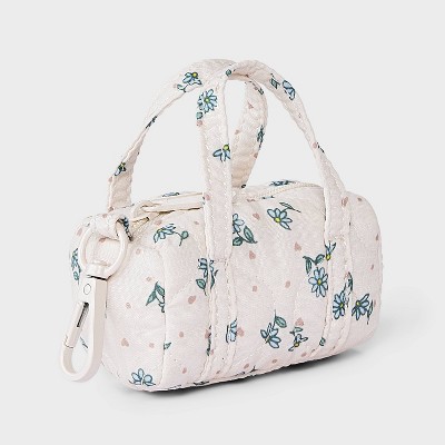Брелоки Art Class Girls' Floral Mini Duffle Bag Charm - art class™ Cream/Blue — фото 2