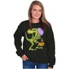 Halloween Dinosaur Skeleton Trick or Treat Graphic T Shirt Men or Women Brisco Brands - 3 of 4