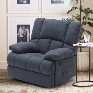 Lirago,Gray,Compact Swivel Rocker Recliner Chair for Adults -Black Metal Frame for Small Spaces - 1 of 4