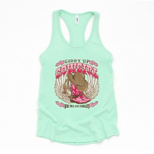 Simply Sage Market Women's Giddy Up Cowgirl Short Sleeve Racerback Tank - 1 of 3
