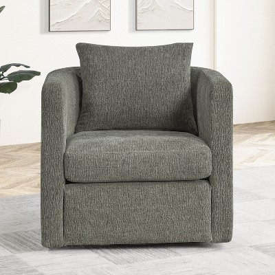 NicBex Performance Fabric Swivel Barrel Chair Modern 360-Degree Rotating Accent Chair for Living Room, Office, Lounge