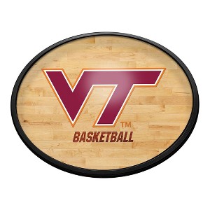 College Basketball Hardwood Design Oval Slimline Lighted Wall Sign - 1 of 4