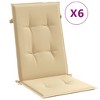vidaXL Highback Chair Cushions 6 pcs Melange Beige 47.2"x19.7"x1.6" Fabric - 2 of 4