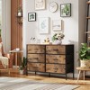 Wide Dresser with 6 Drawers, Fabric TV Stand for 50 Inch TV, Metal Frame, Wooden Top, Fabric Storage Dresser for Bedroom, Hallway, Entryway, - 3 of 4