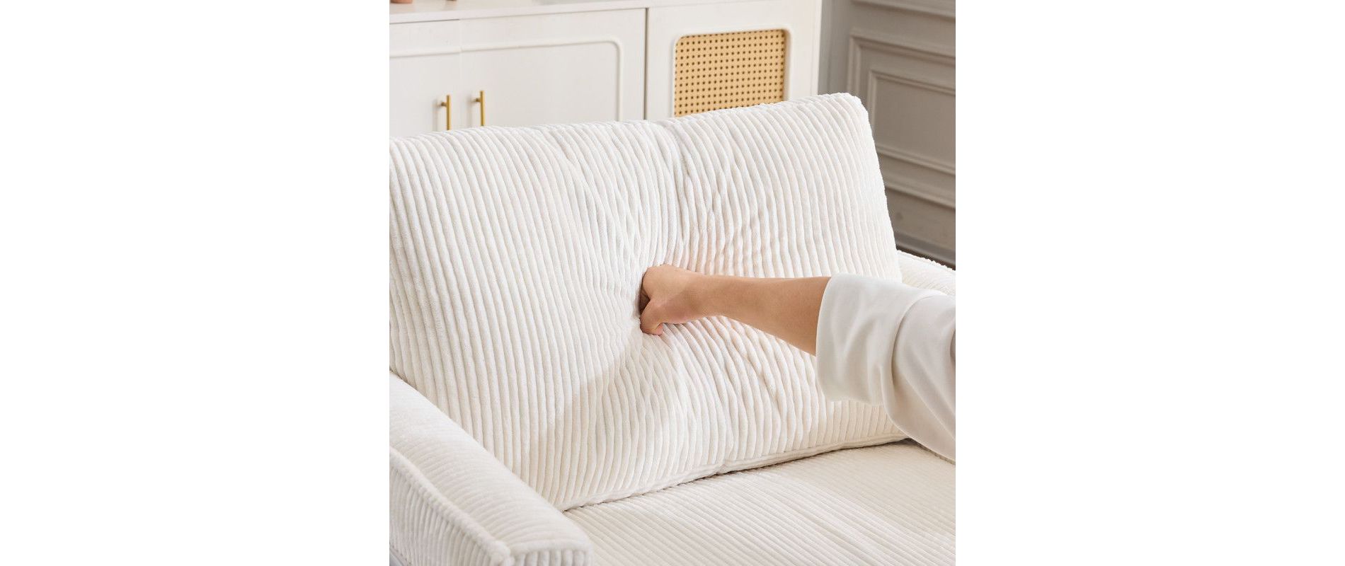 Karl Home Modern Corduroy Barrel Accent Chair For Living Room Bedroom