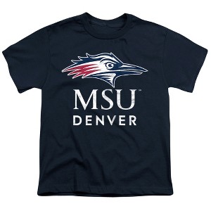 Metro State University Of Denver Distressed Primary Kids T-Shirt For Youth Navy - 1 of 4
