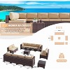 ALAULM 14 Pieces Outdoor Patio Furniture Set Outdoor Sectional Rattan Sofa Set Brown Manual Wicker Patio Conversation Set - 3 of 4