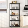 Tangkula 3 PCS 5-Tier Metal Shelving Unit Heavy Duty Wire Storage Rack with Anti-slip Foot Pads Black - 3 of 4