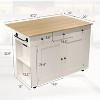 Rolling Kitchen Island Cart with Drop Leaf, Mobile Island Cabinet, Kitchen Storage Cabinet on Wheels, 3 Drawers, Spice Rack, Towel Rack, Black - 3 of 4