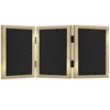 Americanflat Hinged 3 Photo Frame in Polished Brass Color MDF - Desk Photo Frame for 5X7" Photos - Tri Folding Picture Frame For Desk - 3 of 4