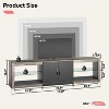 Bestier 70" TV Stand for TVs up to 75", LED  Entertainment Center TV Console with Cabinet, Media Center with Adjustable Glass Shelves for Living Room - 4 of 4