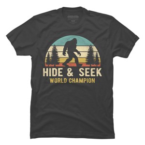 Men's Design By Humans Bigfoot - Hide And Seek World Champion By clickbong T-Shirt - 1 of 2