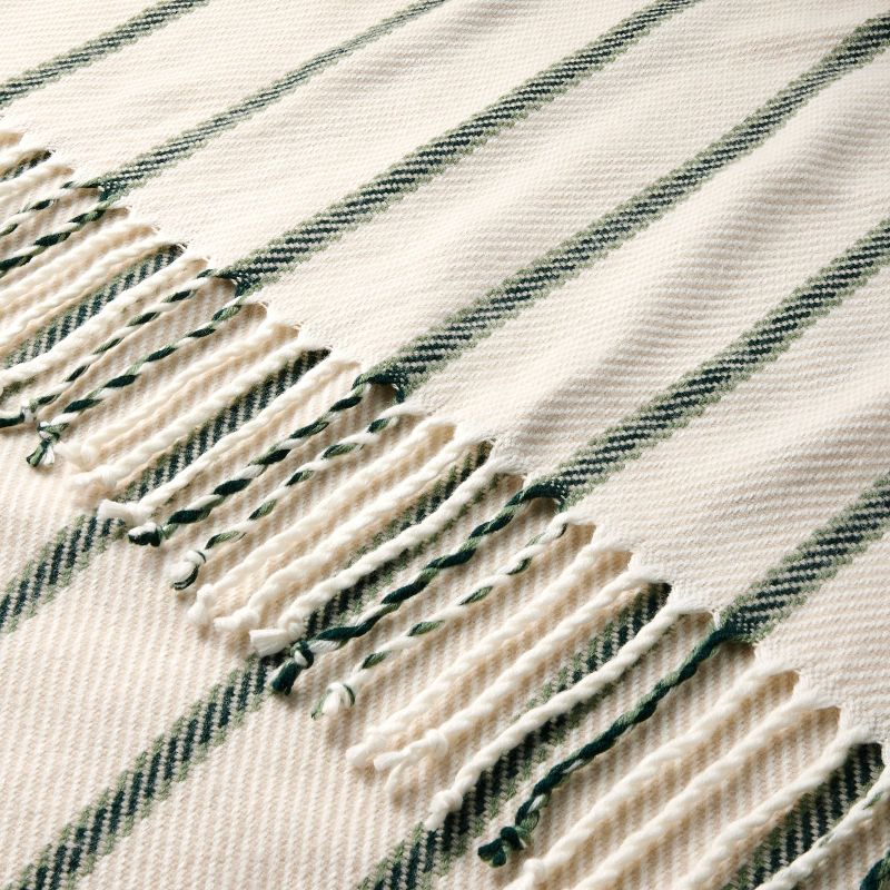 Stripe Woven Throw Blanket Cream/Green - Hearth &#38; Hand&#8482; with Magnolia, 4 of 7
