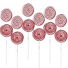 Hachikiko Large Lollipop Picks - 19" Red & White Swirl Candy Christmas Tree Decorations Set of 6 - 4 of 4