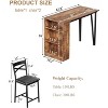 GOCAPTAIN Bar Table and Chairs Set, 3 Piece Bar Table Set with with Flip Top Extension and Storage Shelves, Dining Table Set for Kitchen, Apartment - 3 of 4