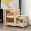 SKYONE 5-Tier Wooden Small Pet Habitat with 3 Ladders, Hinged Roof, Front Door & Bottom Storage - 3 of 4