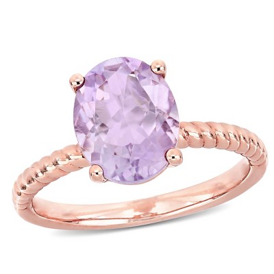 Everly Jewelry – 14K Pink Gold 2 3/8 TGW Rose de France Fashion Ring