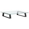 vidaXL Monitor Stand Black 15.7 in.x13.8 in.x3.1 in. Tempered Glass and Metal - 2 of 4
