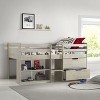 Donco Kids Handles Twin Light Grey Rustic Low Loft Bed - 3 of 4