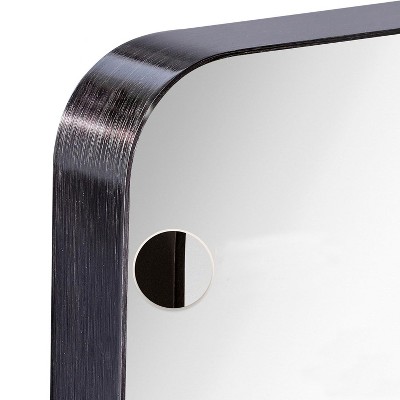 Bronze Rectangular Metal Frame Wall Mirror, 24" x 36"