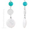 Silpada 'Sending Signals' Sterling Silver Compressed Teal Turquoise and White Freshwater Pearl Drop Earrings - 4 of 4