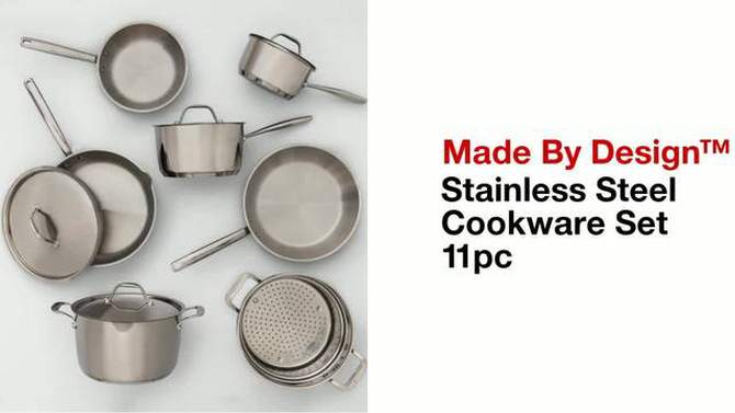 Stainless Steel Cookware Set 11pc - Made By Design&#8482;, 2 of 11, play video