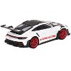 Porsche 911 (992) GT3 RS Weissach Package White with Pyro Red and Carbon and Carbon Top Ltd Ed 1/64 Diecast Model Car by Mini GT - 3 of 4