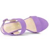 Allegra K Women's Slingback Platform Chunky High Heel Adjustable Buckle Strap Sandals - 4 of 4