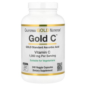 Gold C by California Gold Nutrition - USP Grade Vitamin C Supplement - Immune Support & Seasonal Wellness - Vegetarian Friendly - Gluten Free, Non-GMO - 1 of 3
