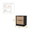 NicBex 16.1 inch Wide Nightstand with 2 Drawers,Side Table with Large Storage Space and Metal Handle,Bedside Table for Bedroom,Living Room - 3 of 4