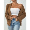 Coolmee Women's Chunky Knit Open Front Sweater Long Sleeve Button Loose Short Cardigan Outerwear Coats - 3 of 4
