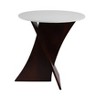 Chic End Table, Side Table, or Small Night Stand for Room Decor - Polished Marble Top with Criss Cross Base for Modern Bedroom or Living Room Décor - 2 of 4