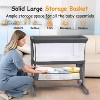 Adjustable 7 Heights and All Mesh Sides,Bedside Bassinet for Baby, Portable Baby Bassinet Bedside Sleeper - 4 of 4
