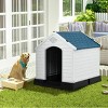 Costway Plastic Dog House Medium-Sized Pet Puppy Shelter Waterproof Ventilate Blue - 2 of 4