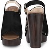 Perphy Women's Slingback Buckle Strap Platform Chunky High Heel Sandals - 3 of 4