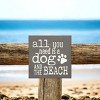 Slickblue Dog and Beach Wood Sign, Knotty Pine Material, Wall or Shelf Decor, Rustic Style, 7x7 Inches, Multiple Colors - 2 of 3
