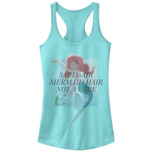 Juniors Womens The Little Mermaid Ariel Not a Care Racerback Tank Top - 1 of 3