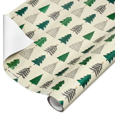 20 Sq Ft Multiple Trees Foil Christmas Wrapping Paper : Target