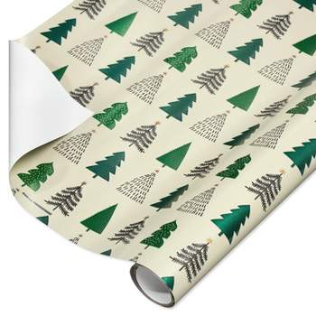 20 sq ft Multiple Trees Foil Christmas Wrapping Paper