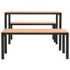 vidaXL Garden Dining Set Brown and Black Steel and Wood Plastic Composites - 4 of 4