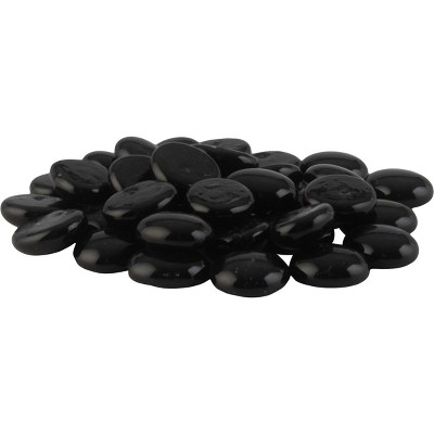 Midnight Black Tempered Glass Fire Pit Rocks, 10lb