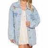 Women's Je T'Aime Mon Amour Distressed Denim Jacket - POL - 4 of 4