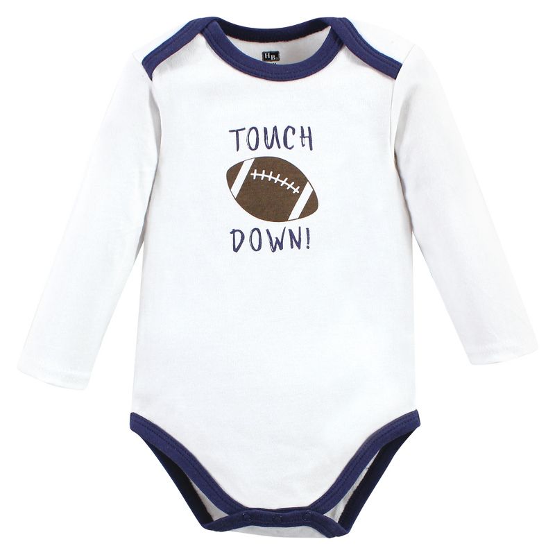 Hudson Baby Infant Boy Cotton Long-Sleeve Bodysuits, Football Buddy 3-Pack, 3 of 6